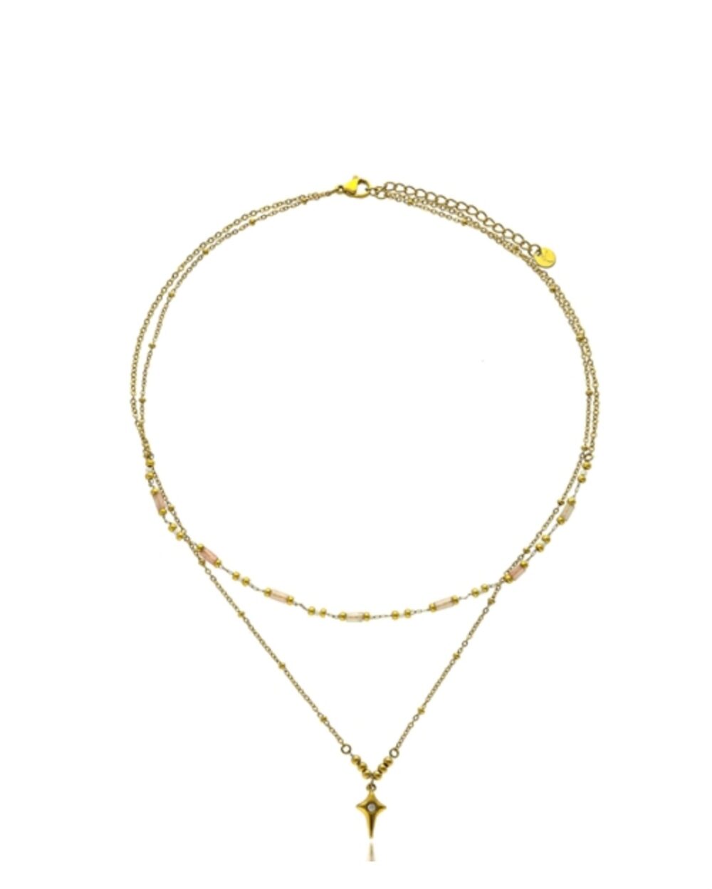 Schitterende ketting met een Watermeloenkristal