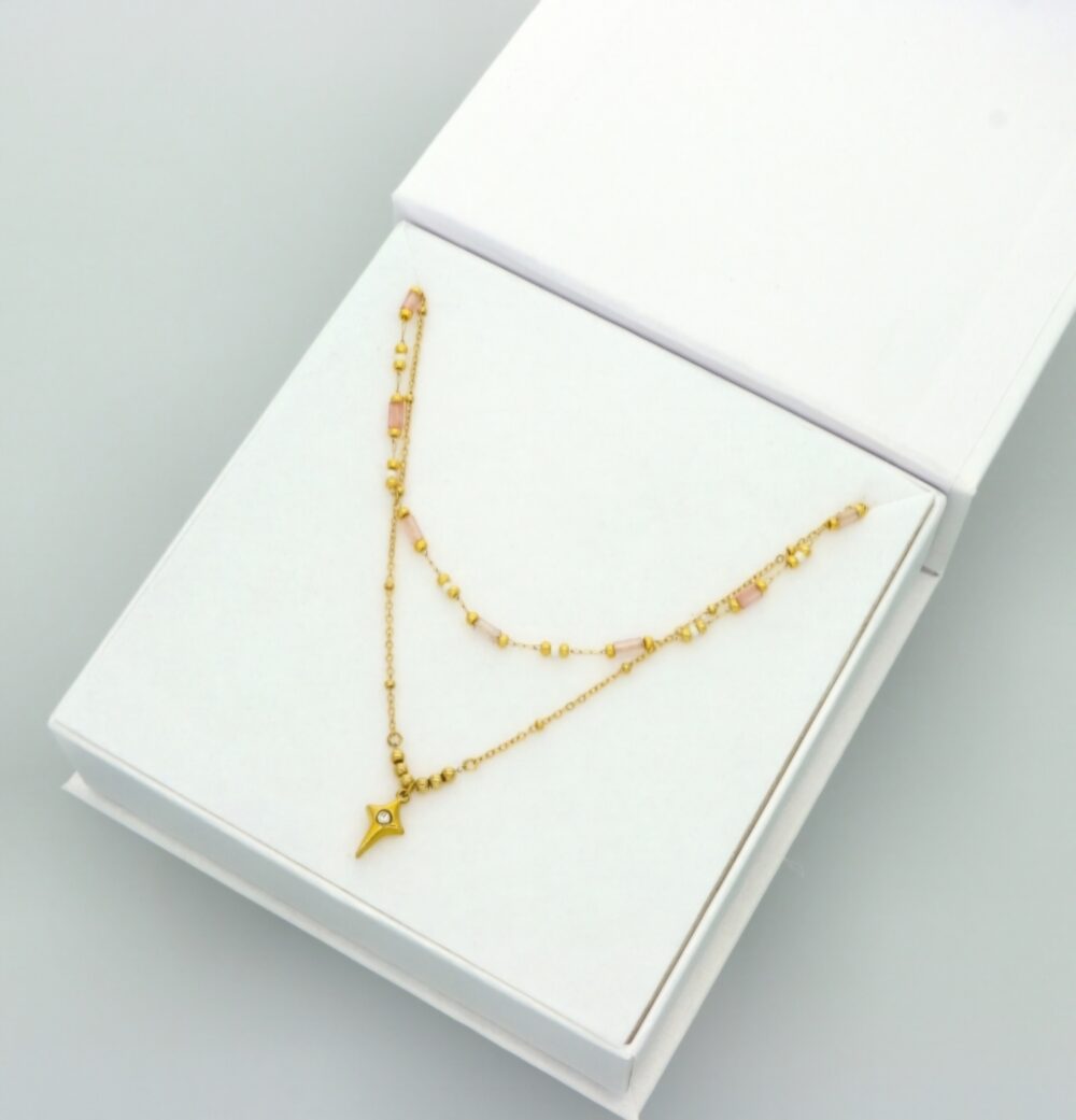 Schitterende ketting met een Watermeloenkristal - Afbeelding 3