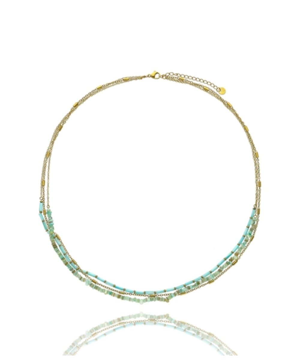 Elegante ketting met een blauwe natuurlijke schelp