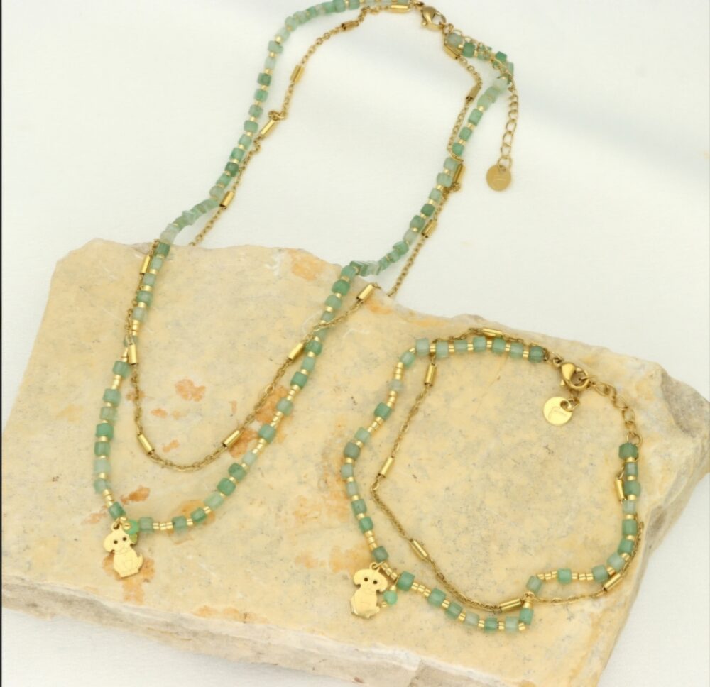 Charmante Ketting met Aventurijn - Afbeelding 2